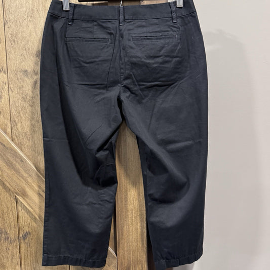 Ann Taylor LOFT Curvy Cropped Pants 2P Petites Black Stretch Dress Slacks NWT