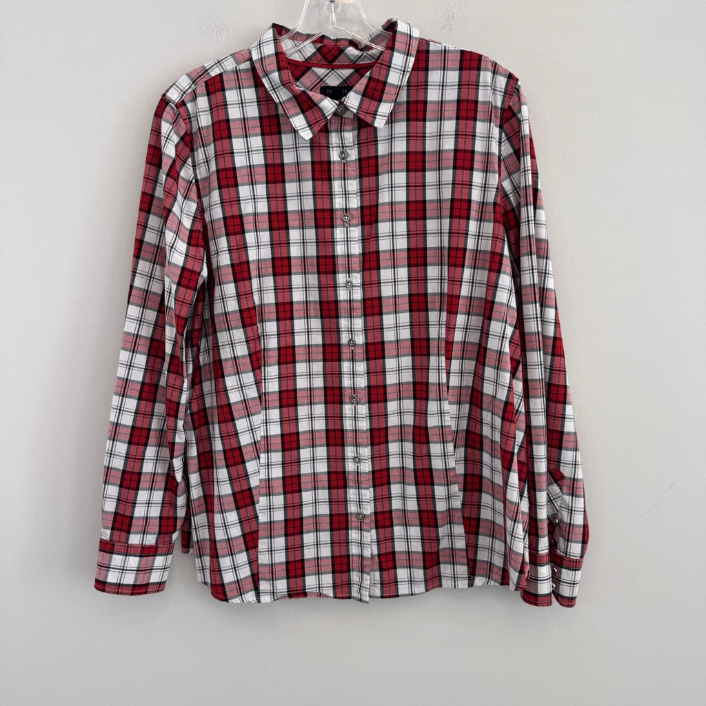 Talbots Women Size 16 Lot 2 Shirt Pants Corduroy Plaid Casual Career