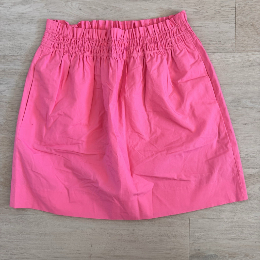 J.Crew Pink Elastic Waist Skirt Size 4 Cotton Pockets Summer Women’s