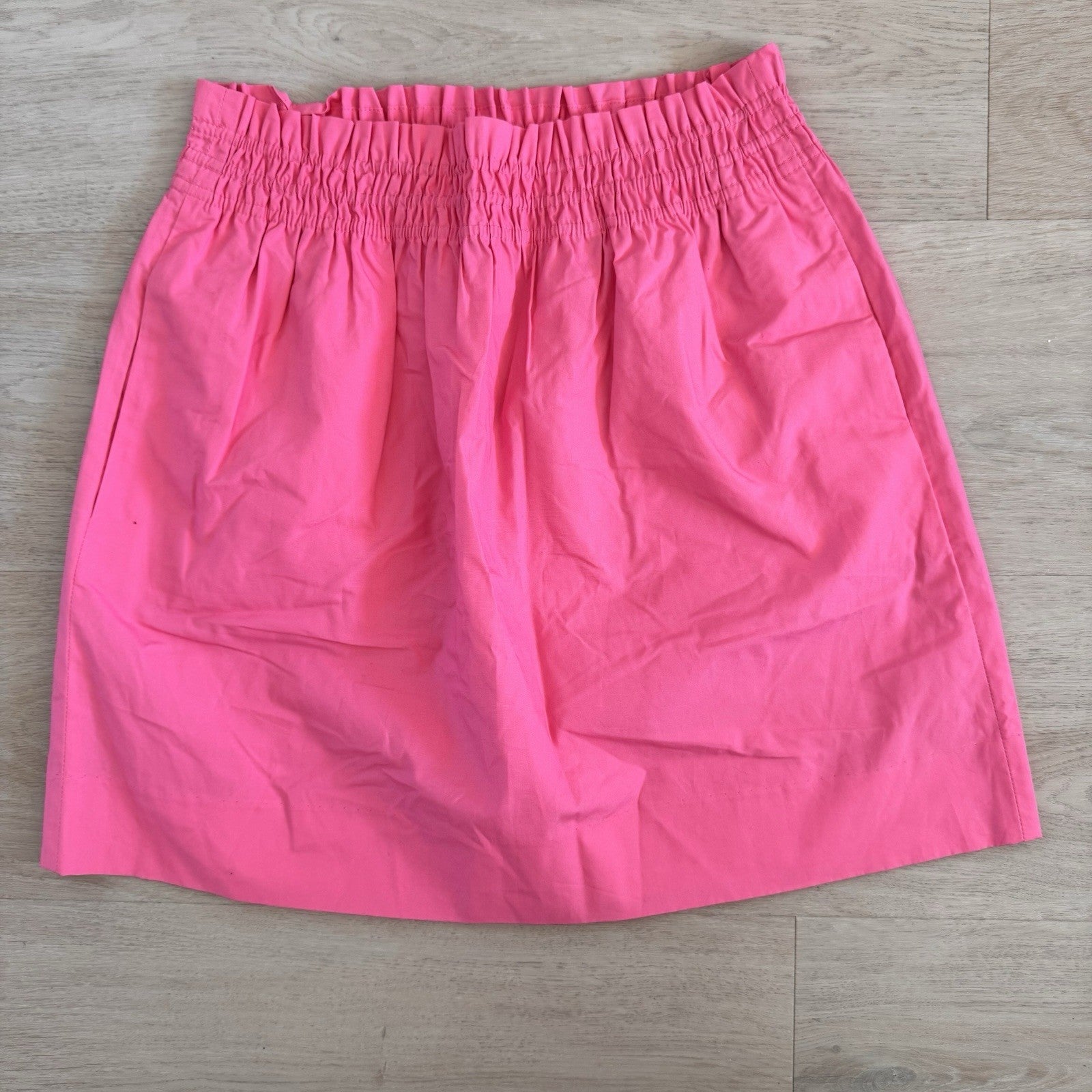 J.Crew Pink Elastic Waist Skirt Size 4 Cotton Pockets Summer Women’s