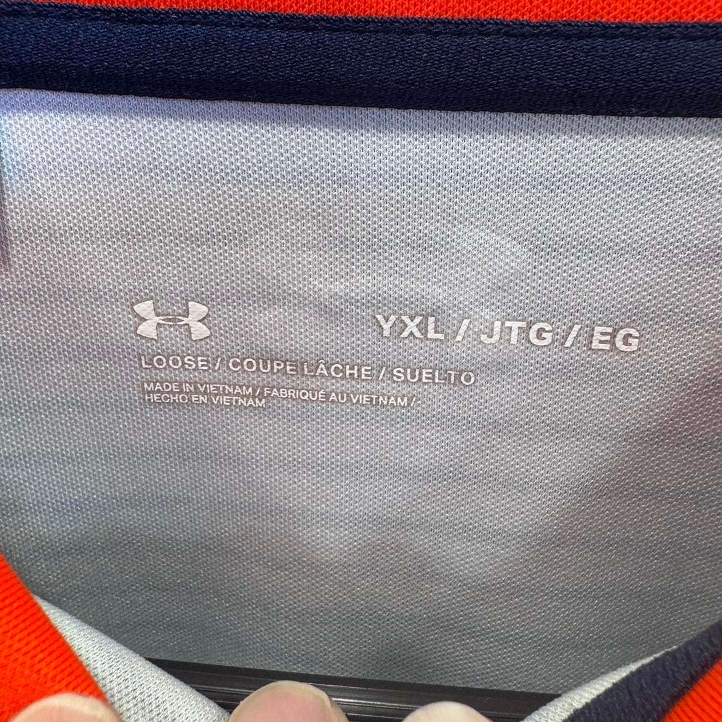 Under Armour UA Golf Polo in grey and orange YXL