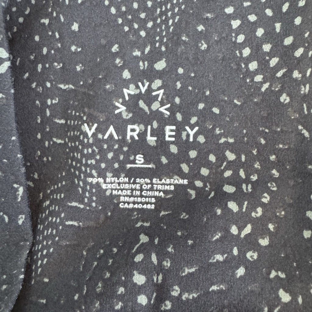 Varley Black Speckled Leggings Small High Rise Stretch Athletic Yoga