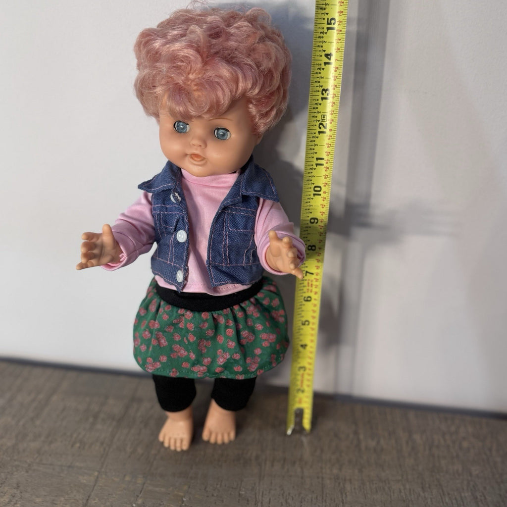 Vintage 1950s Roddy Doll Pink Hair Blue Eyes 14 Inch Vinyl Doll England