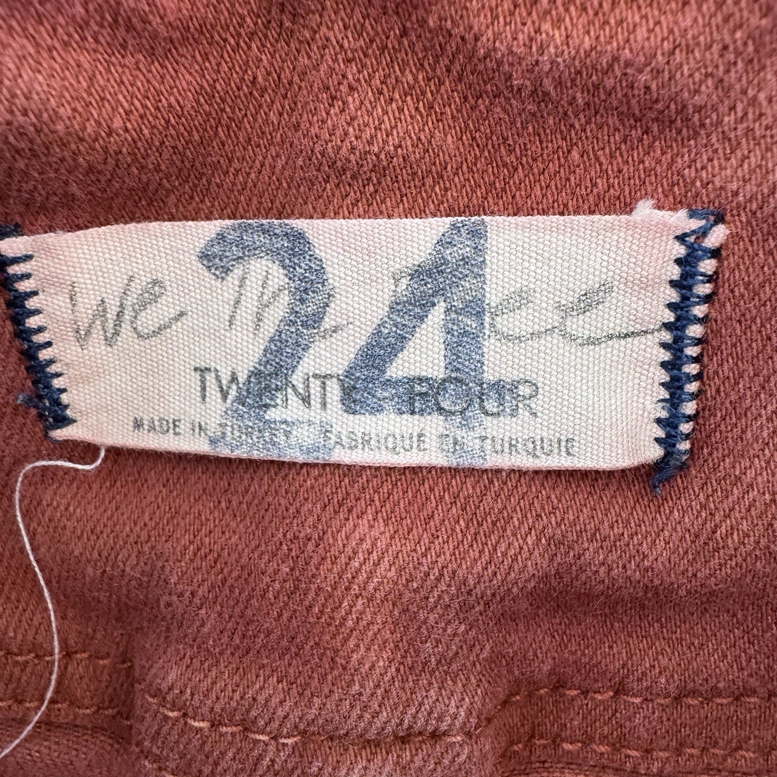 We The Free Rust Denim Mini Skirt High Rise Zip Front Size 24