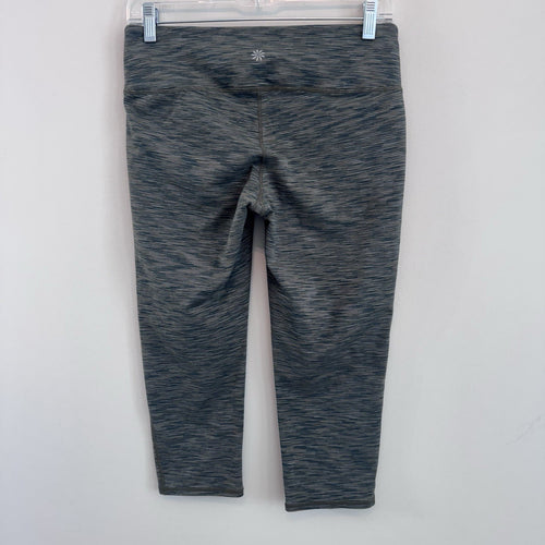 Athleta Capri Leggings Women Medium Gray Blue Space Dye Yoga Workout