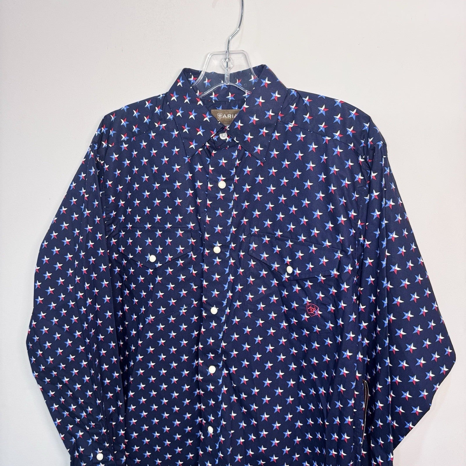 Ariat Men’s S Nosson Western Shirt Texas Star Print Snap Long Sleeve NWT