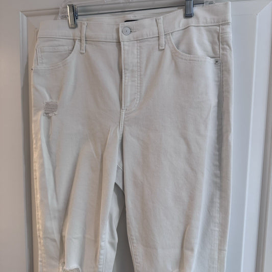 Express Womens 90s Bootcut Jeans Size 12R White High Rise Distressed MSRP 88