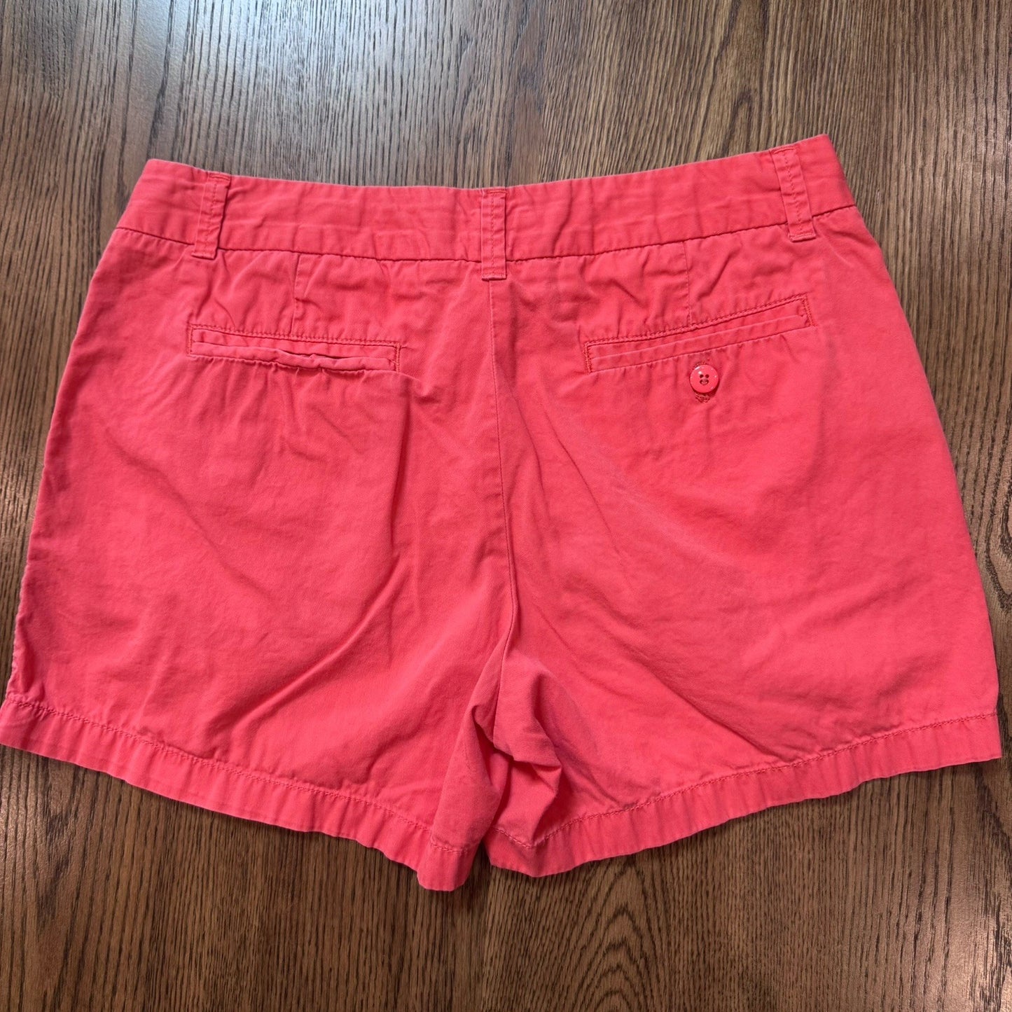 J.Crew Women’s Size 4 Chino Shorts Red Coral 100% Cotton Broken-In Summer Casual