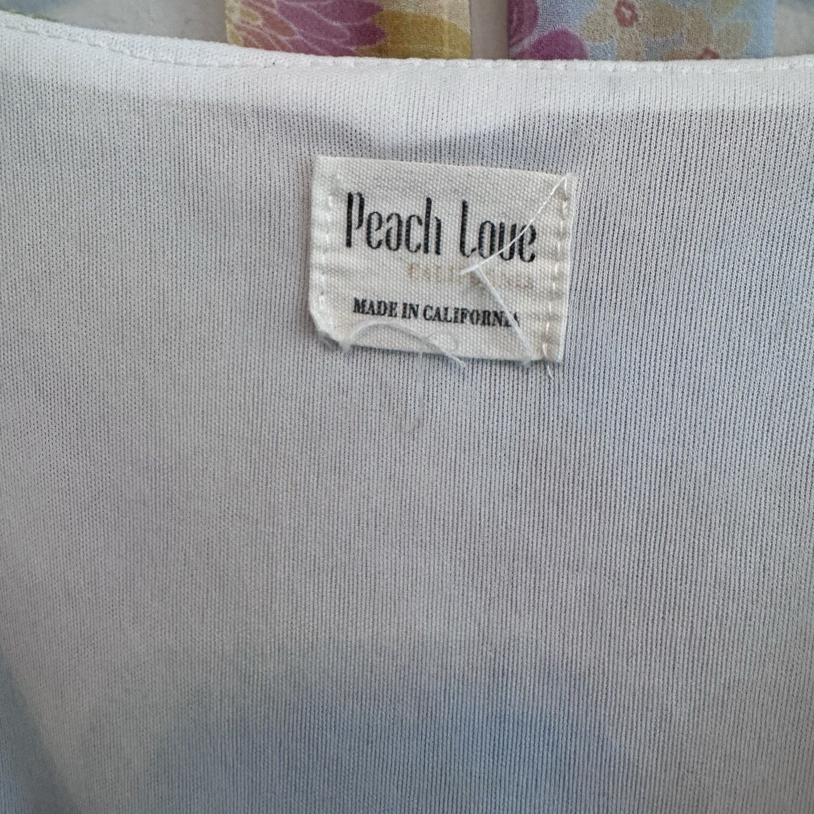 Peach Love Floral Dress Womens M Boho Cottagecore Belted Pastel