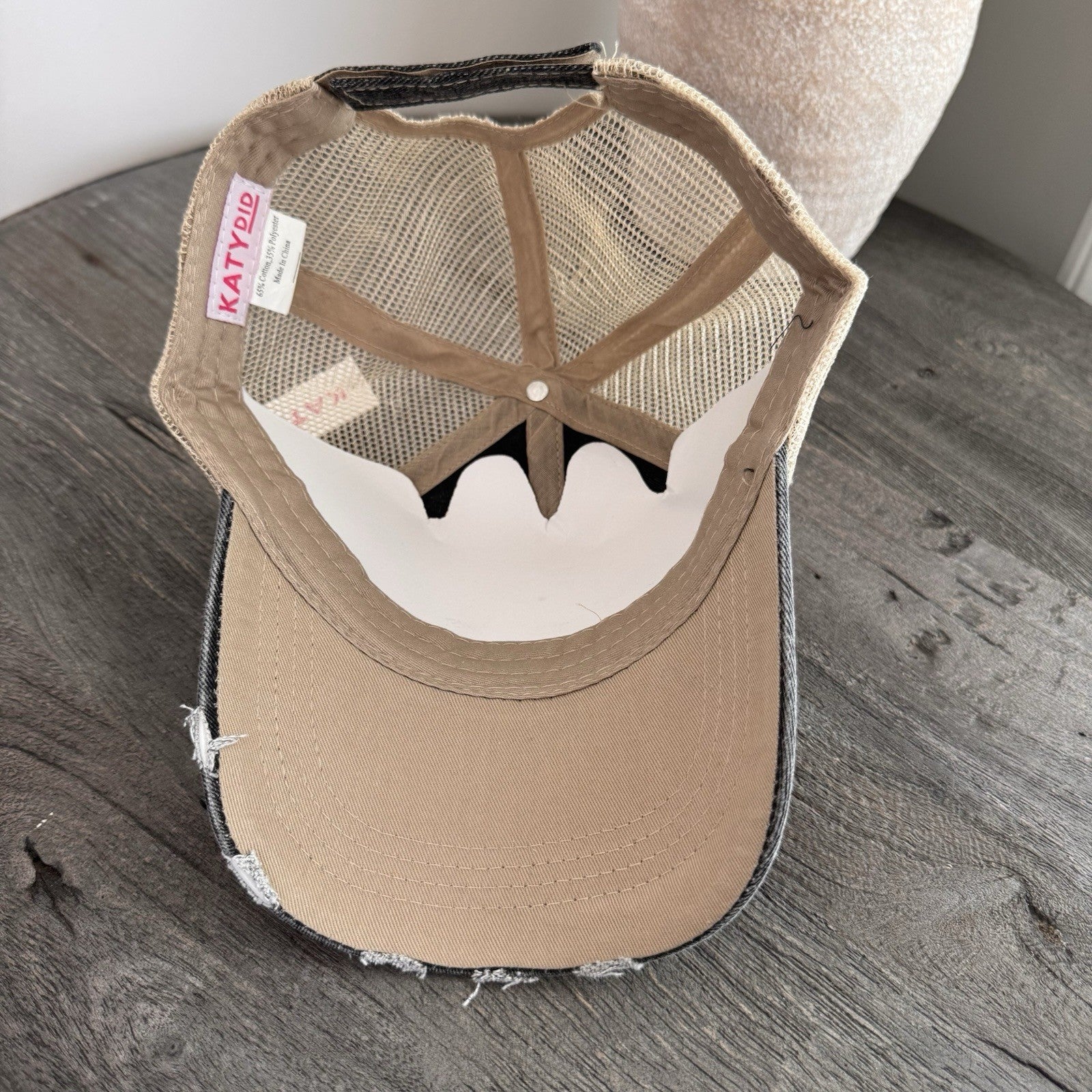 Texas Trucker Hat Retro Stripe KatyDid Distressed Mesh Cap NWT Boutique