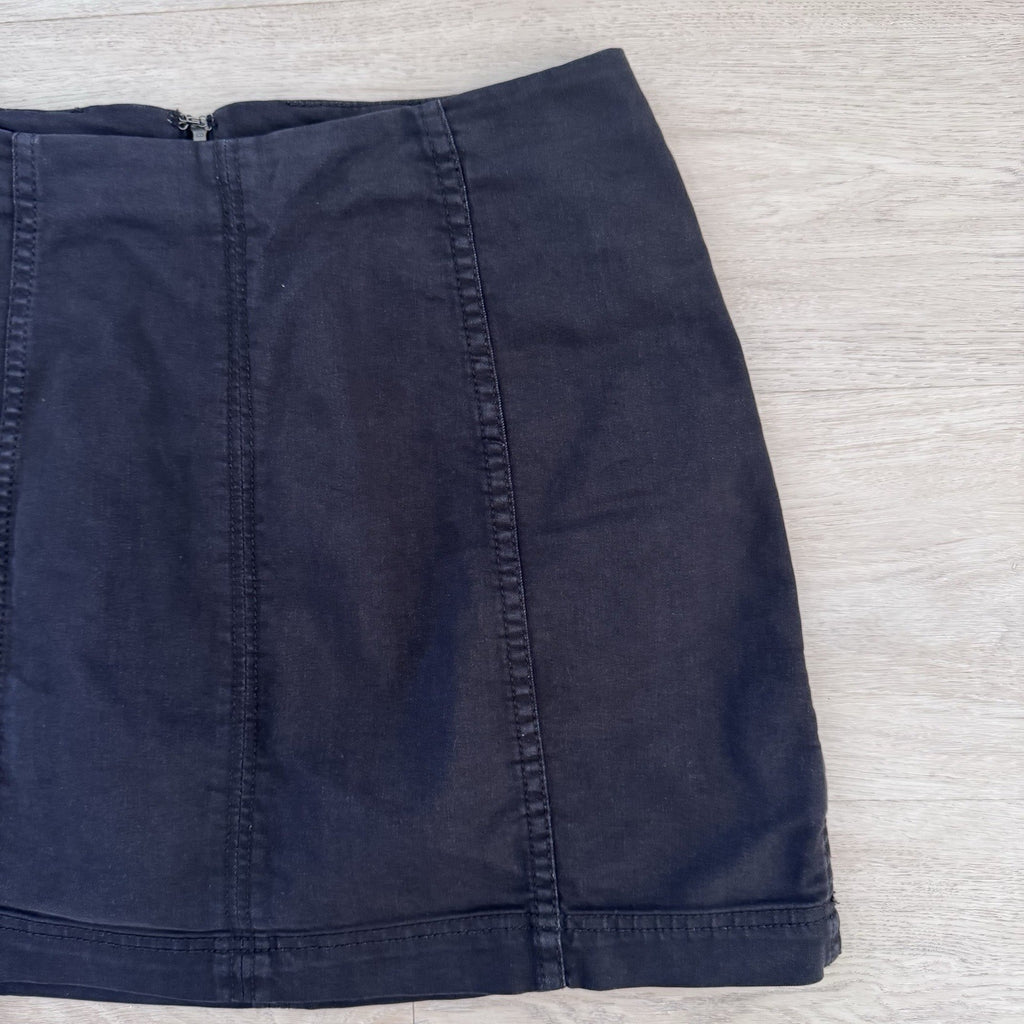 Free People Black Mini Skirt Stretch Fitted Y2K Size 6 