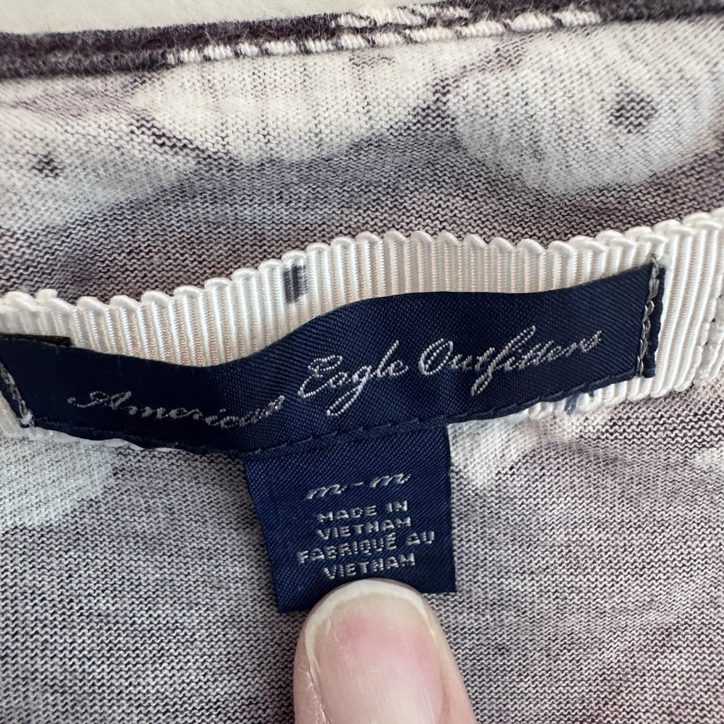 American Eagle Outfitters Floral Empire Waist Top M-M Purple/brown Boho Women