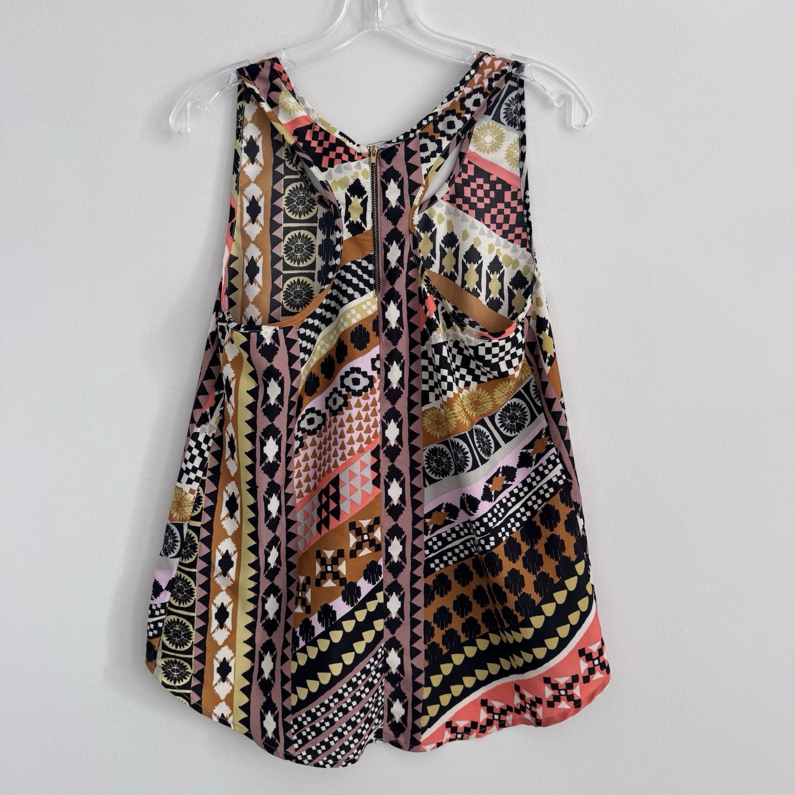 Y2K Body Central Tribal Geometric High Low Tank S