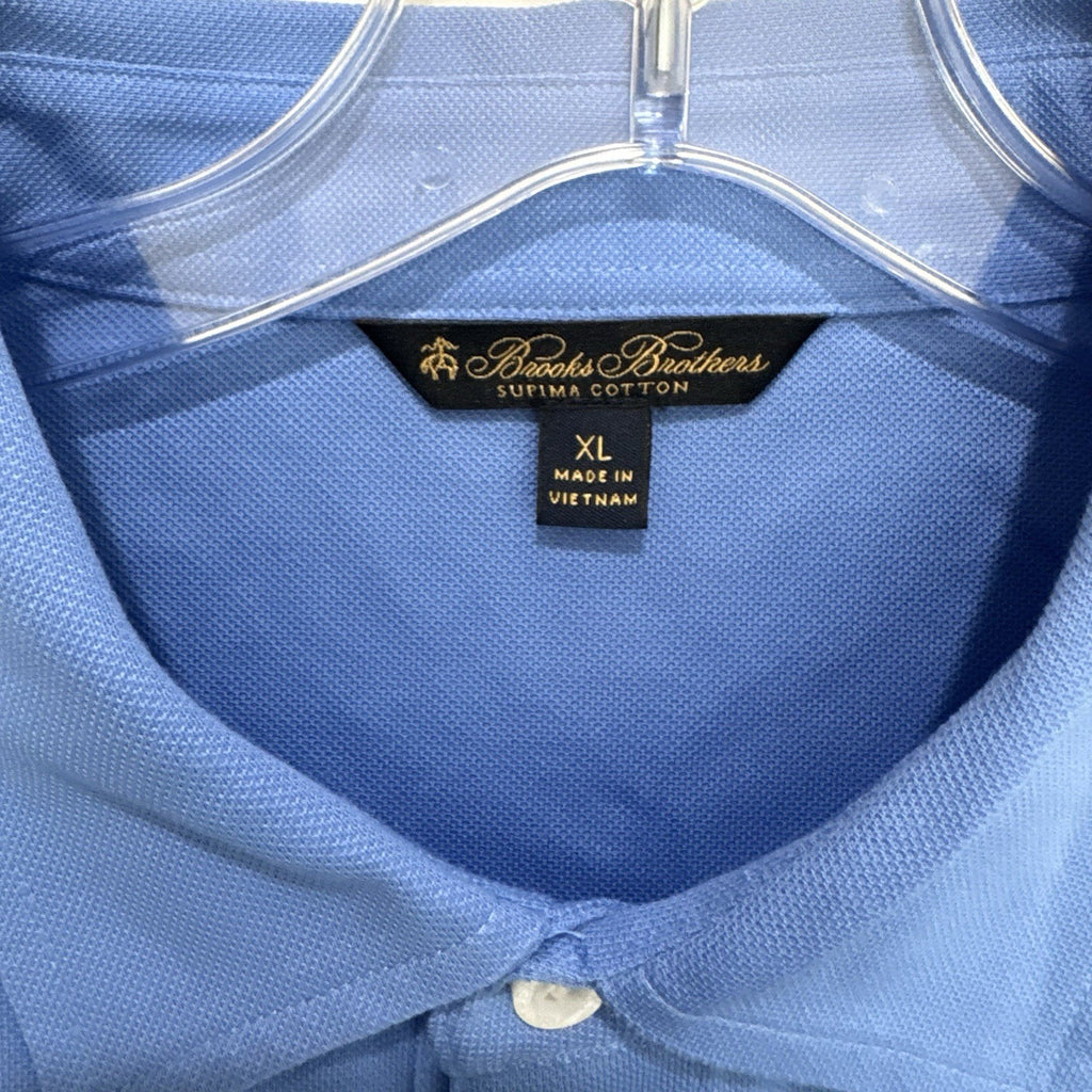 Brooks Brothers Supima Cotton Polo Shirt XL Blue Mens Short Sleeve Classic Fit