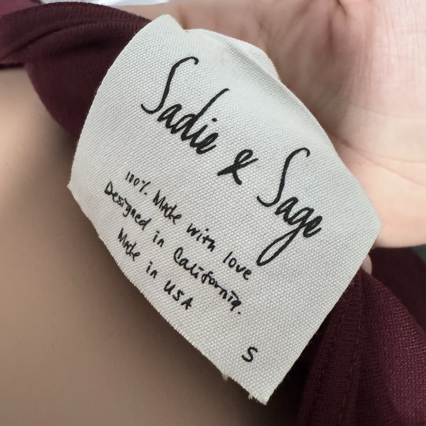 Sadie & Sage Wrap Dress Women’s Small Burgundy Long Sleeve Tie Waist NWT