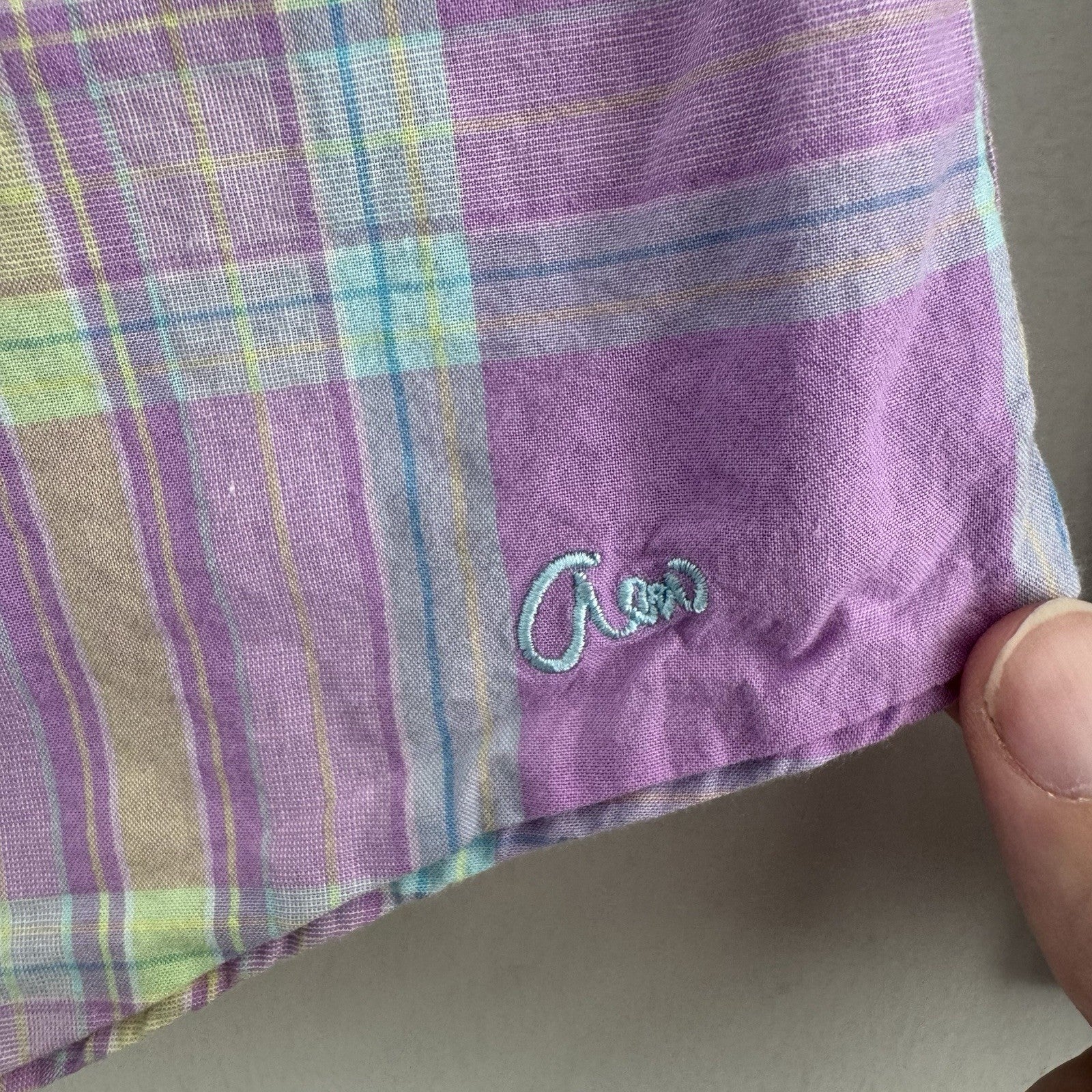 Aeropostale 87 Women’s Plaid Button Down Shirt XS Purple Y2K Pastel Preppy