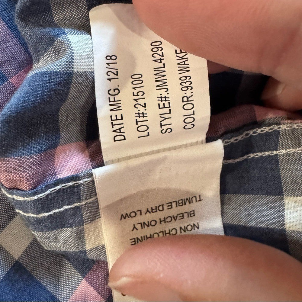 Johnnie-O Hangin' Out Plaid Button Down Shirt Medium Wake Style JMWL4290 Preppy