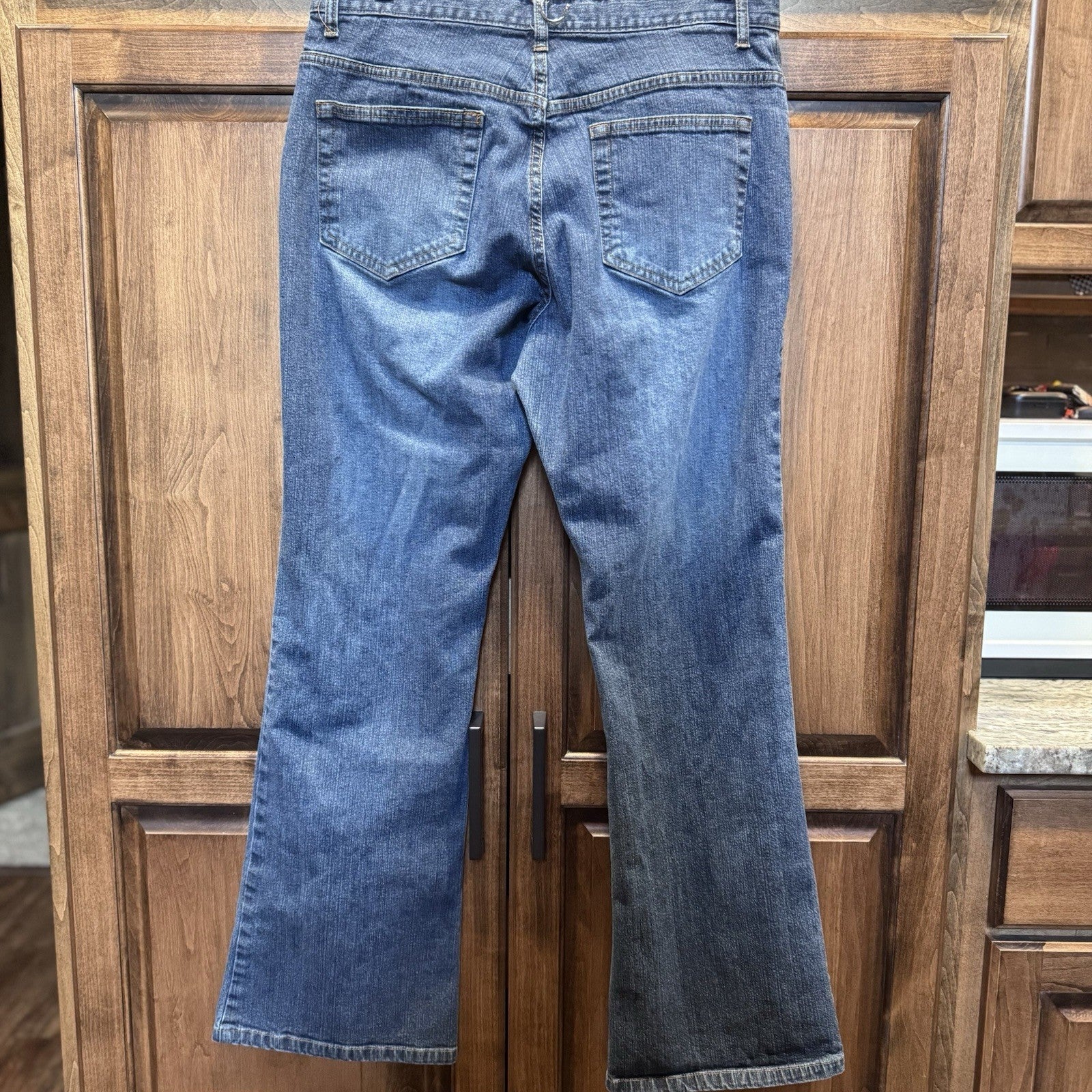 Vintage GAP Low Rise Flare Jeans 12R Blue Y2K Stretch Denim Made in Madagascar
