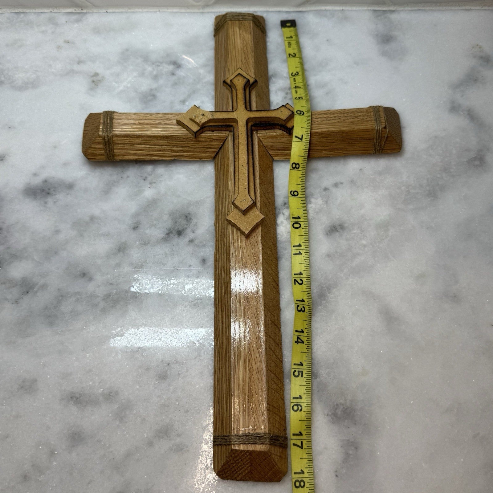 Wooden Wall Cross Christian Religious Decor Rustic Wood Crucifix 18”