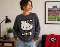 Hello Kitty Leopard Print Sweatshirt Womens Large Gray Sanrio Pullover