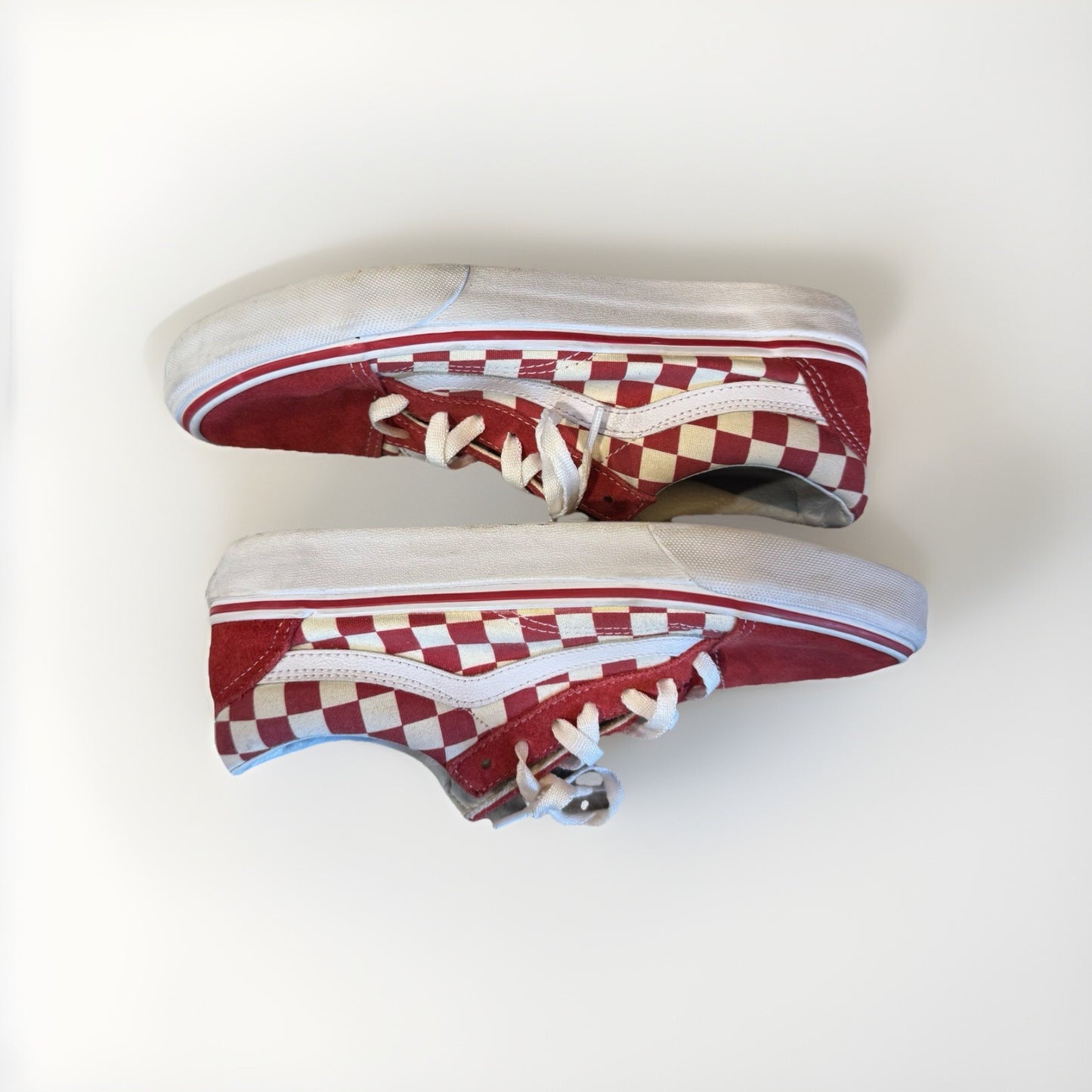 Vans Off The Wall Red And White Checkered Shoes Size Women's 7 Great Condition