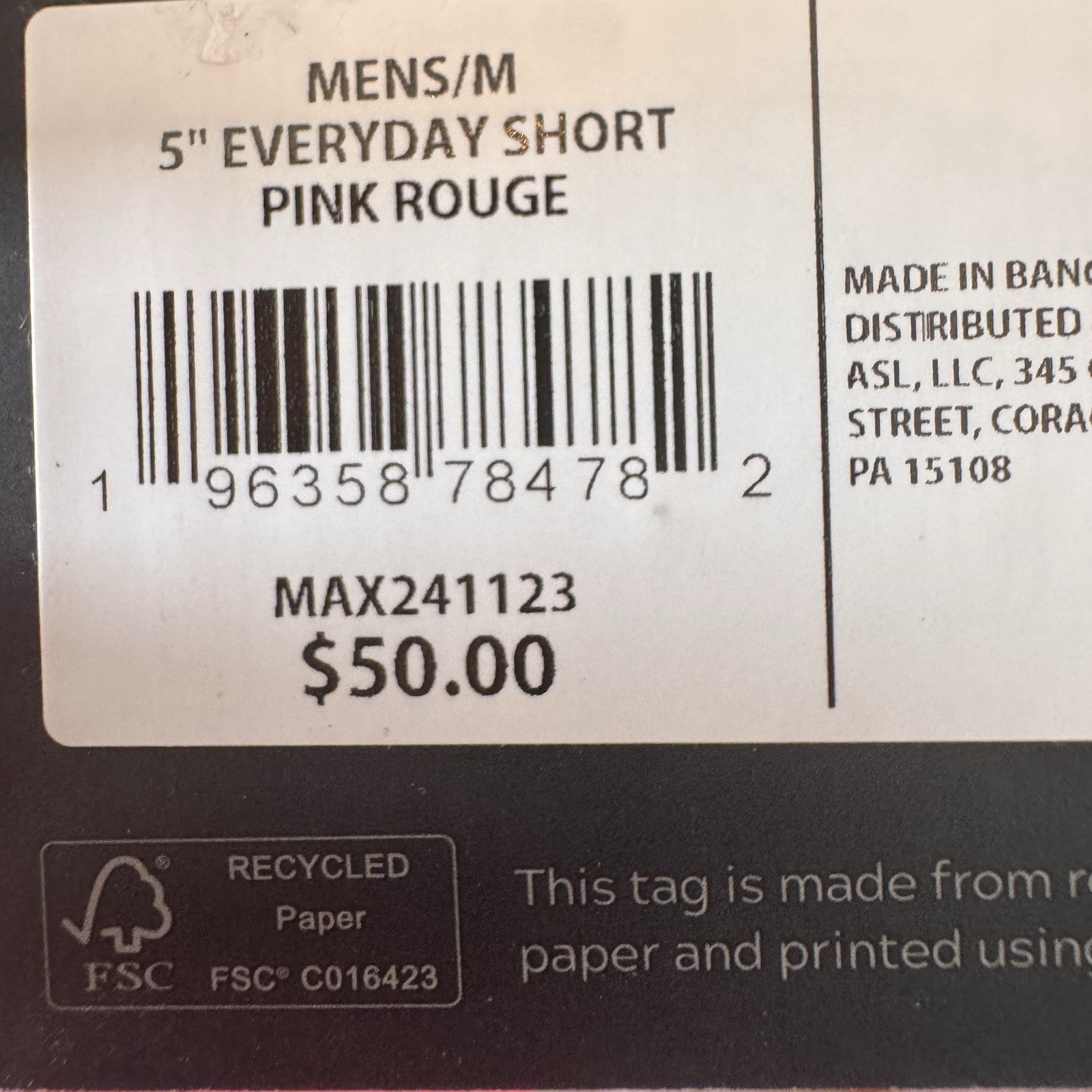 VRST Men's 5" Everyday Short Size M Medium Pink Rouge NWT Athletic Gym 5in