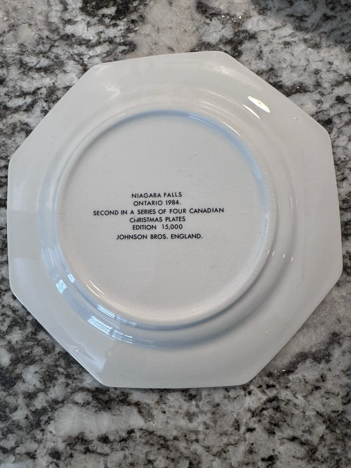 Vintage Johnson Bros. England Niagara Falls Ontario 1984 Christmas Plate