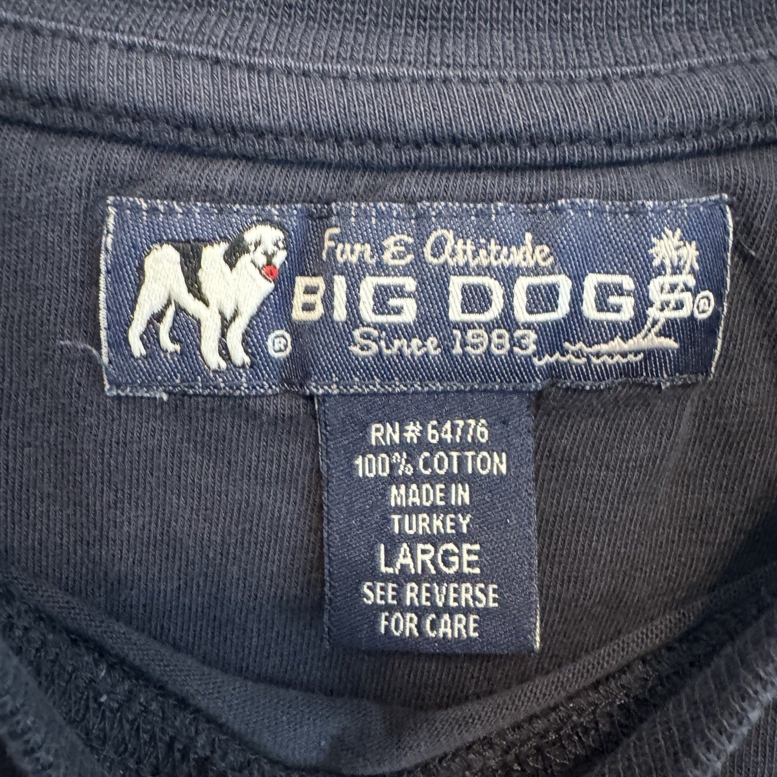 Big Dog Dad “My House My Rules” Pocket Long Sleeve Shirt Large Navy Blue Y2k Vtg