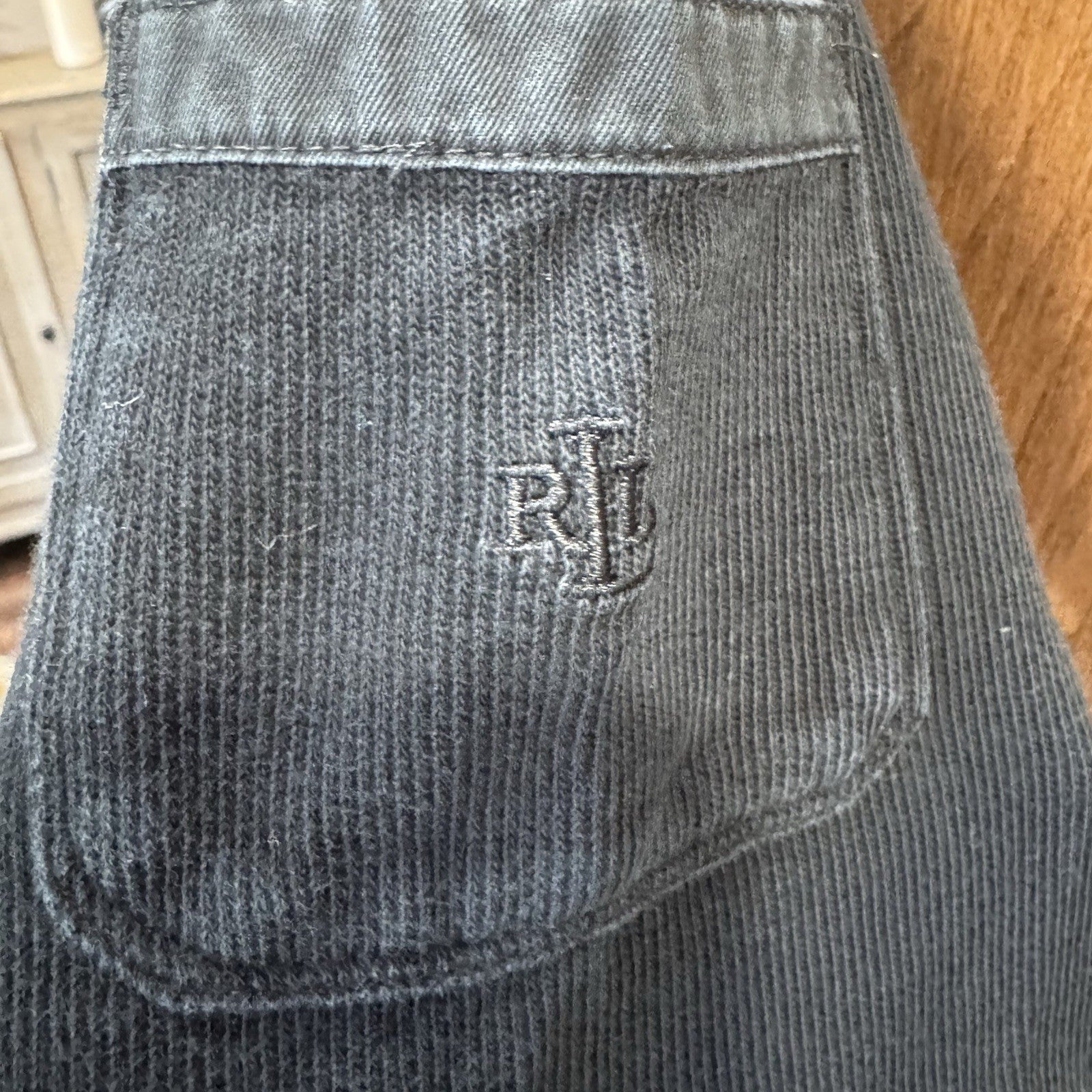 Lauren Ralph Lauren Black Waffle Knit Snap Button Pullover Top Size L