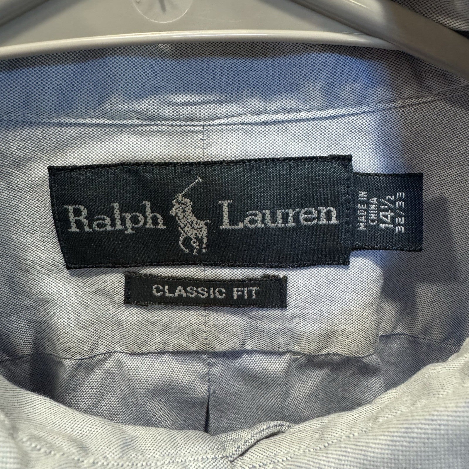 Ralph Lauren Classic Fit Oxford Shirt Men’s 14.5 32/33 Light Blue Button Down