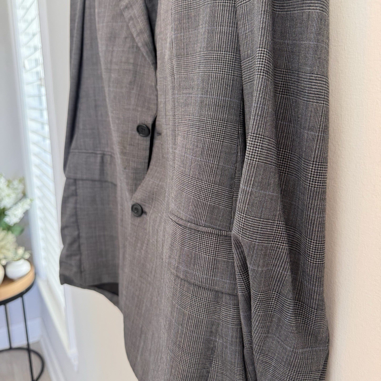 Brooks Brothers Brooksease Gray Plaid Wool Blazer Mens Suit Jacket 42R