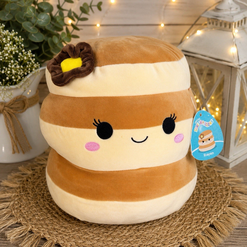 Squishmallow RARE  Rayen Pancake Plush Rayen 12” Stuffed Animal Kellytoy NWT