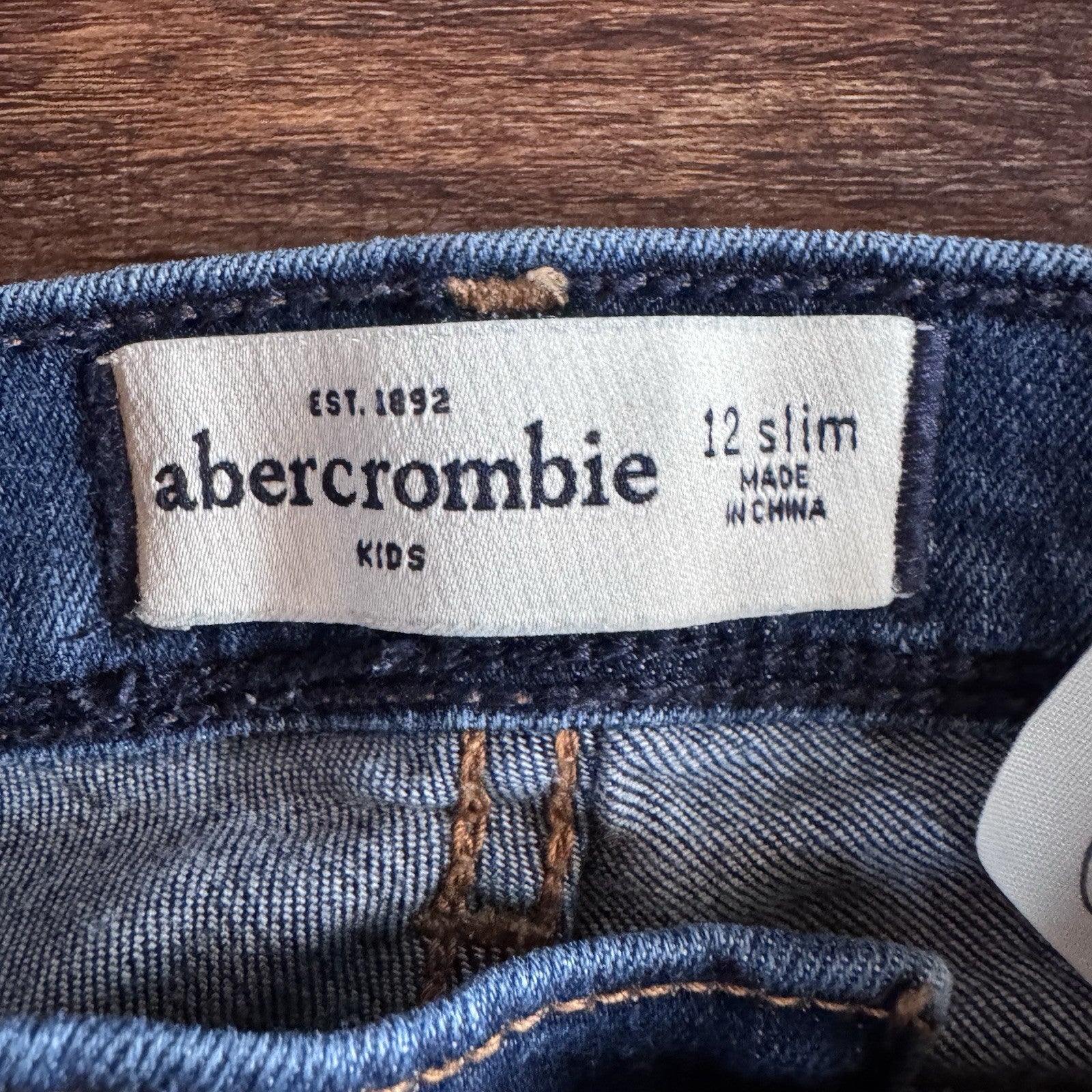 Abercrombie Kids Girls 12 Slim Skinny Jeans Dark Wash Denim Stretch 