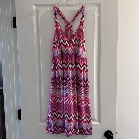 Nicole Miller Racerback Sundress Chevron Pattern Medium Ladies