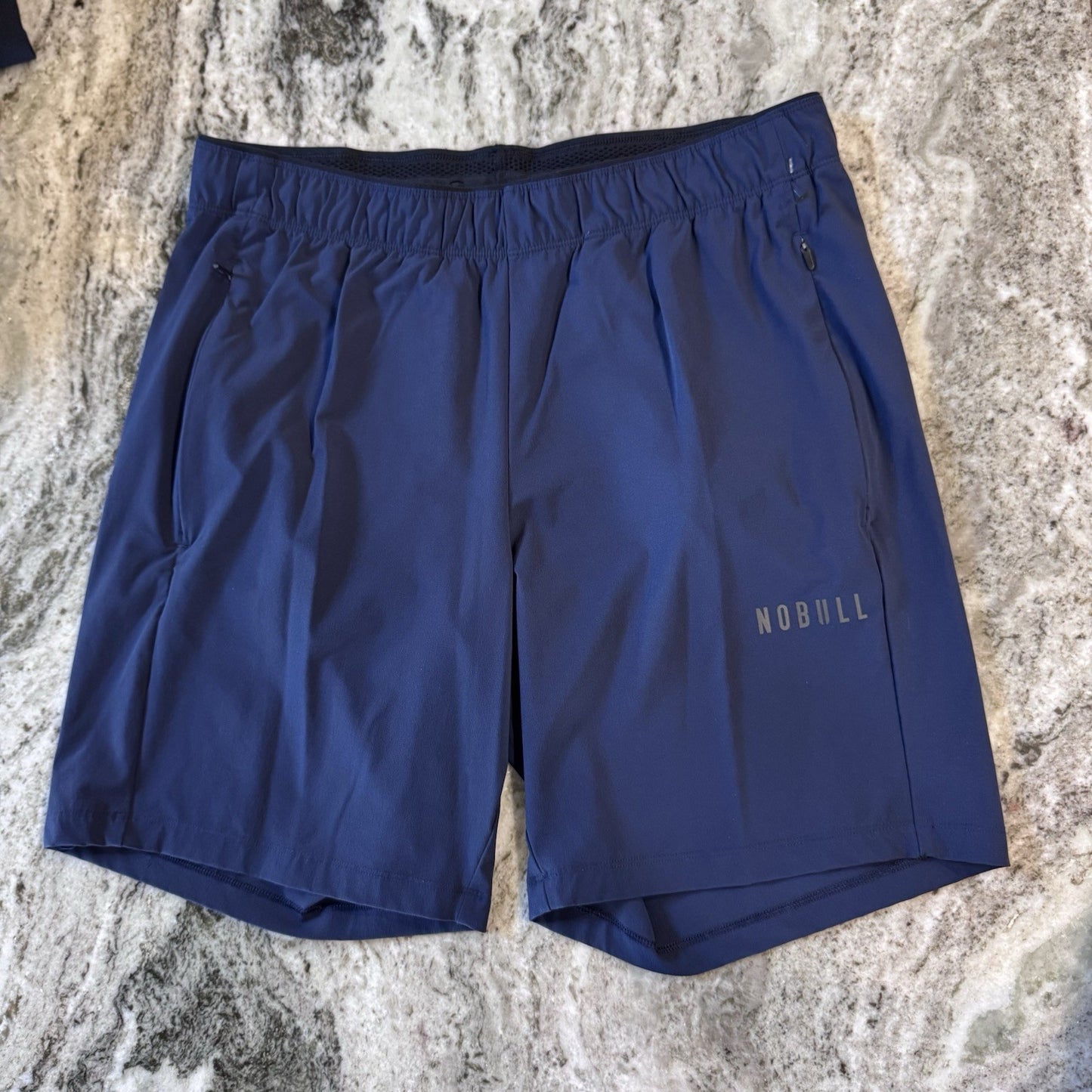 NOBULL Men’s Training Shorts Small Navy Blue 7” Inseam Lightweight Stretch