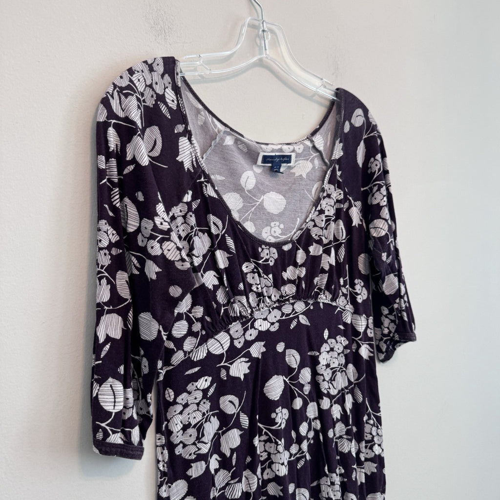 American Eagle Outfitters Floral Empire Waist Top M-M Purple/brown Boho Women