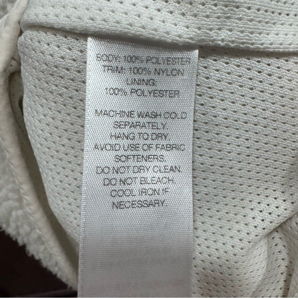 Vineyard Vines XS White Sherpa Fleece Vest Quilted Sides Zip Up Whale Logo