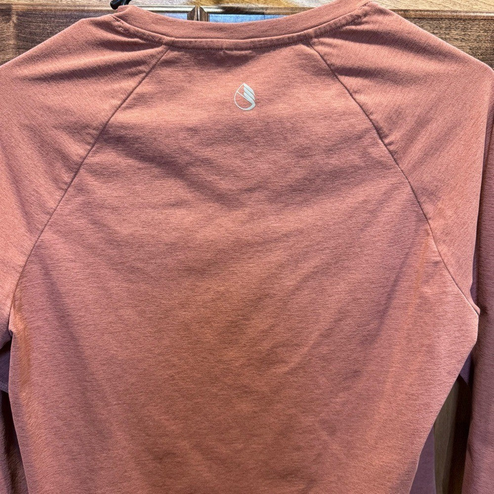 Pink Fitted Long Sleeve T-Shirt with V-Neck
