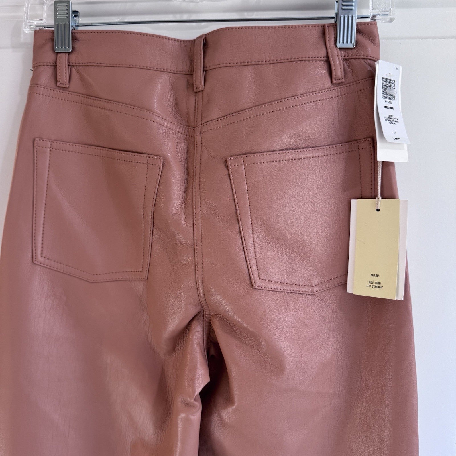Wilfred Melina Faux Leather Pants Soft Terracotta High Rise Straight 2 NWT