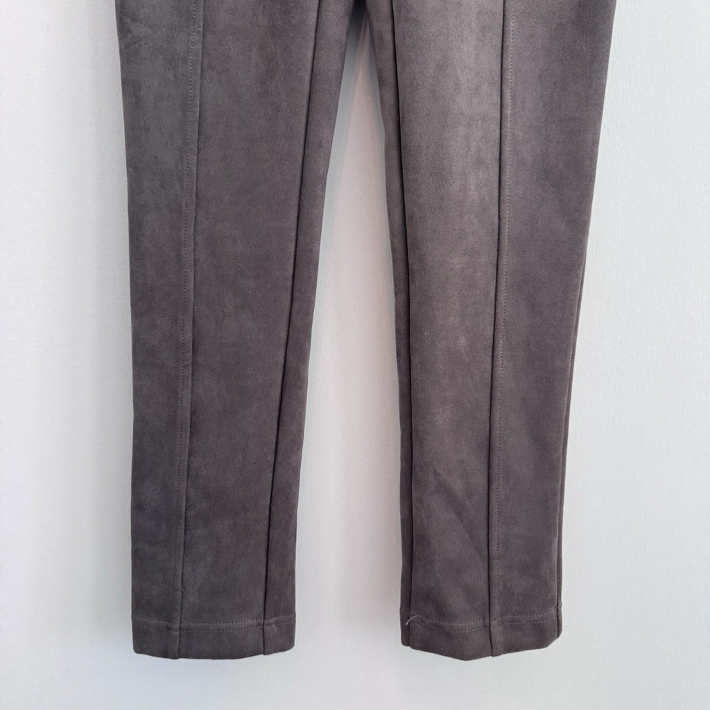 Andrew Marc Faux Suede Leggings Grey High Rise Slim Fit Stretch Pants Women's M