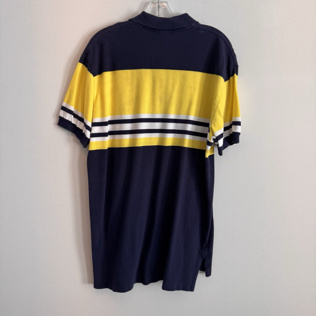 Polo Ralph Lauren Colorblock Polo Shirt Mens Large Yellow Blue Classic Fit 