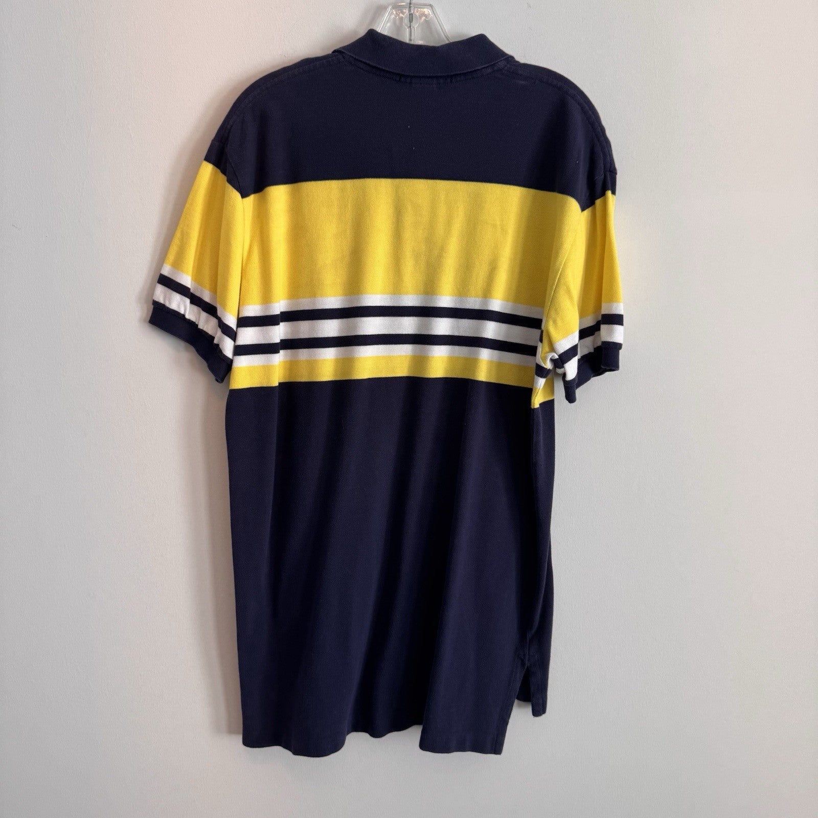 Polo Ralph Lauren Colorblock Polo Shirt Mens Large Yellow Blue Classic Fit 