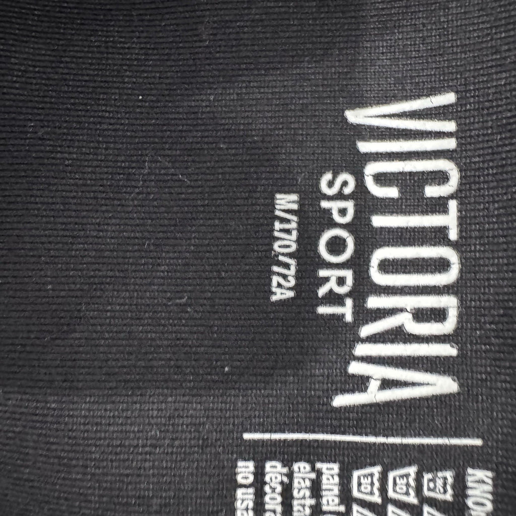 Victoria Sport Black Mesh Panel Leggings Women M Cropped Yoga Gym Pants