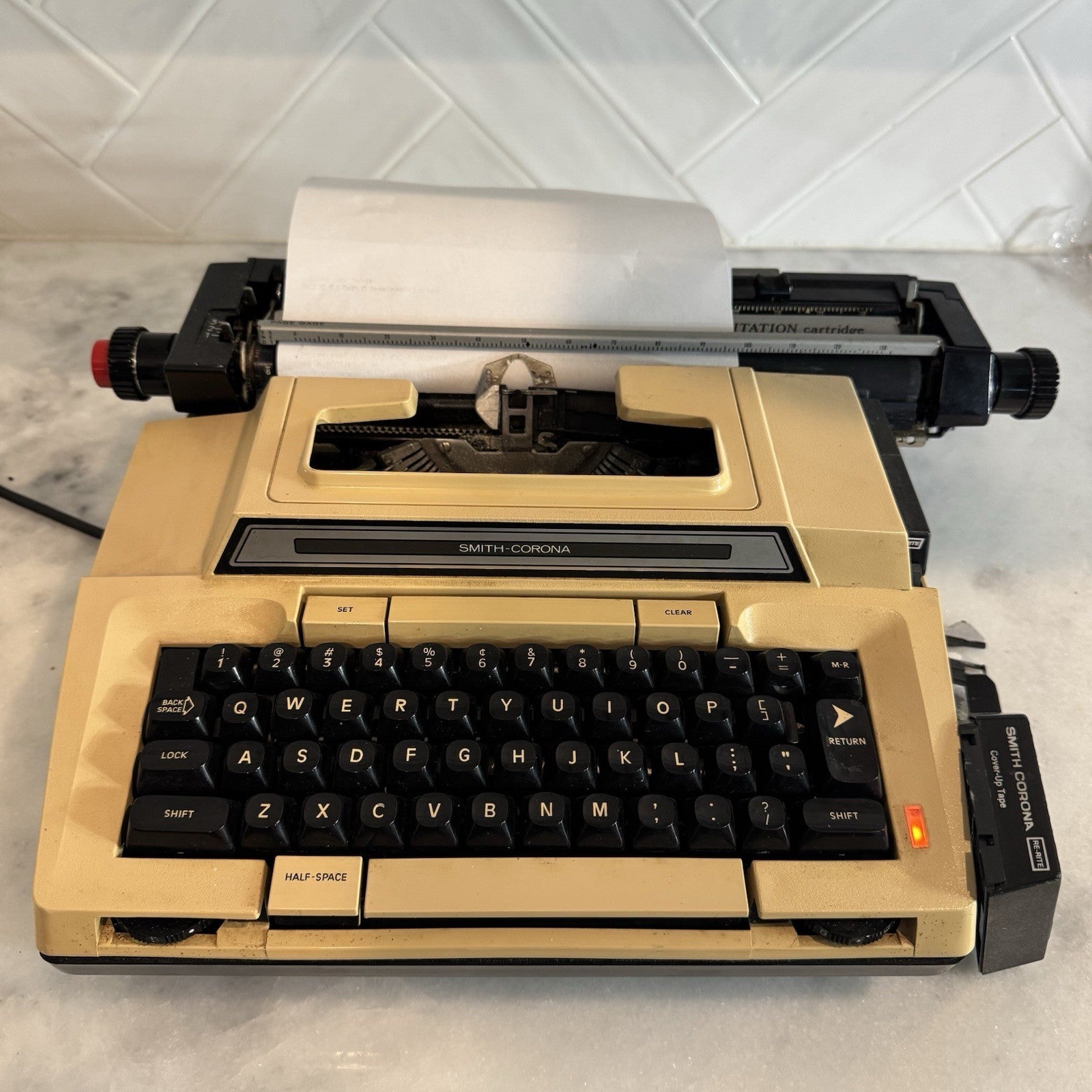 Vintage Smith Corona 6E Electric Typewriter Beige Tested Working Retro