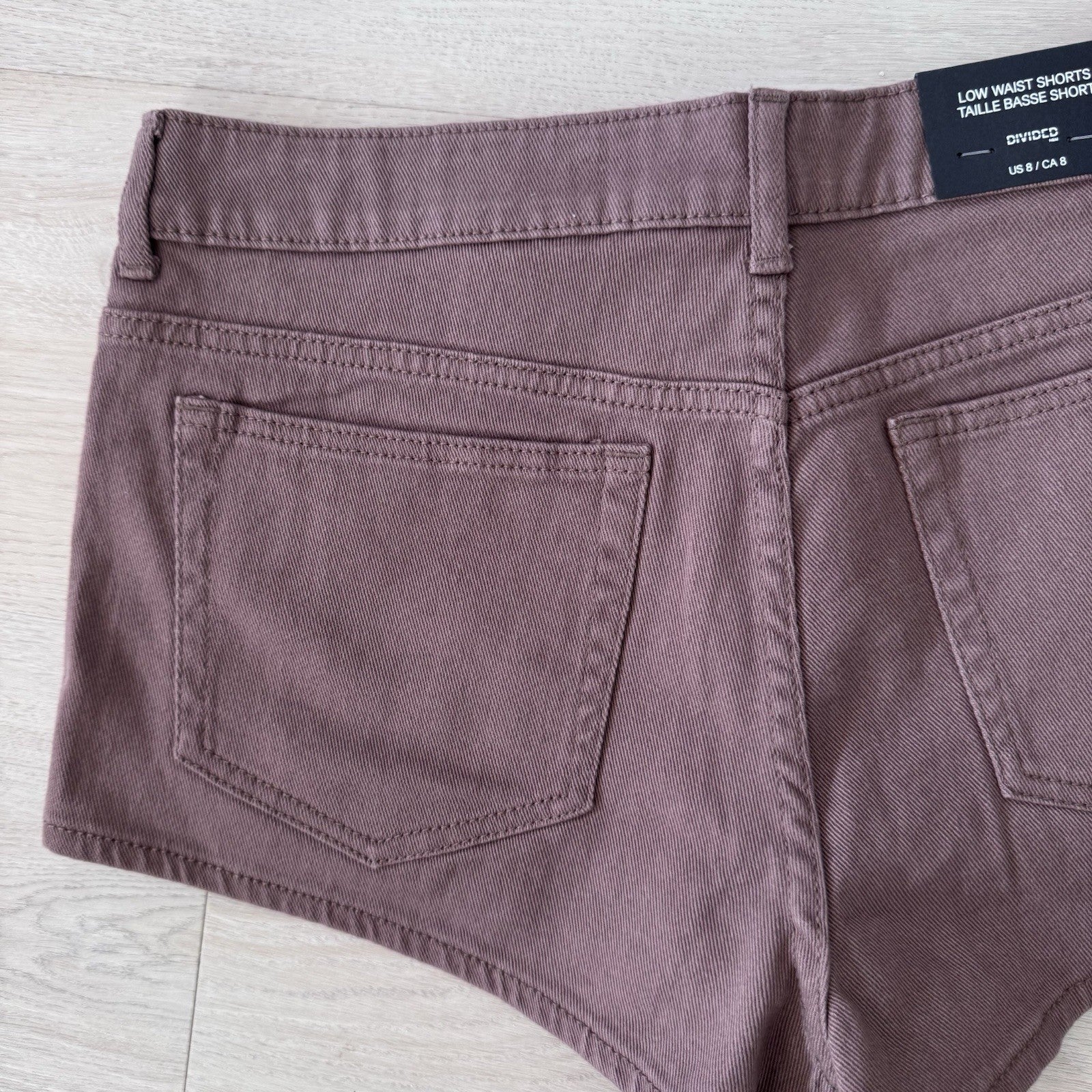 H&M Divided Low Rise Shorts US 8 Mauve Y2K NWT