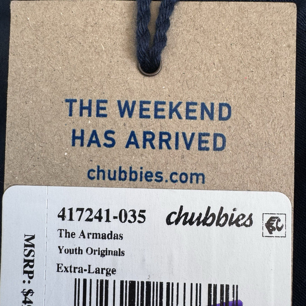 NWT Chubbies The Armadas Navy Blue Youth Originals Shorts Size XL (18/20)