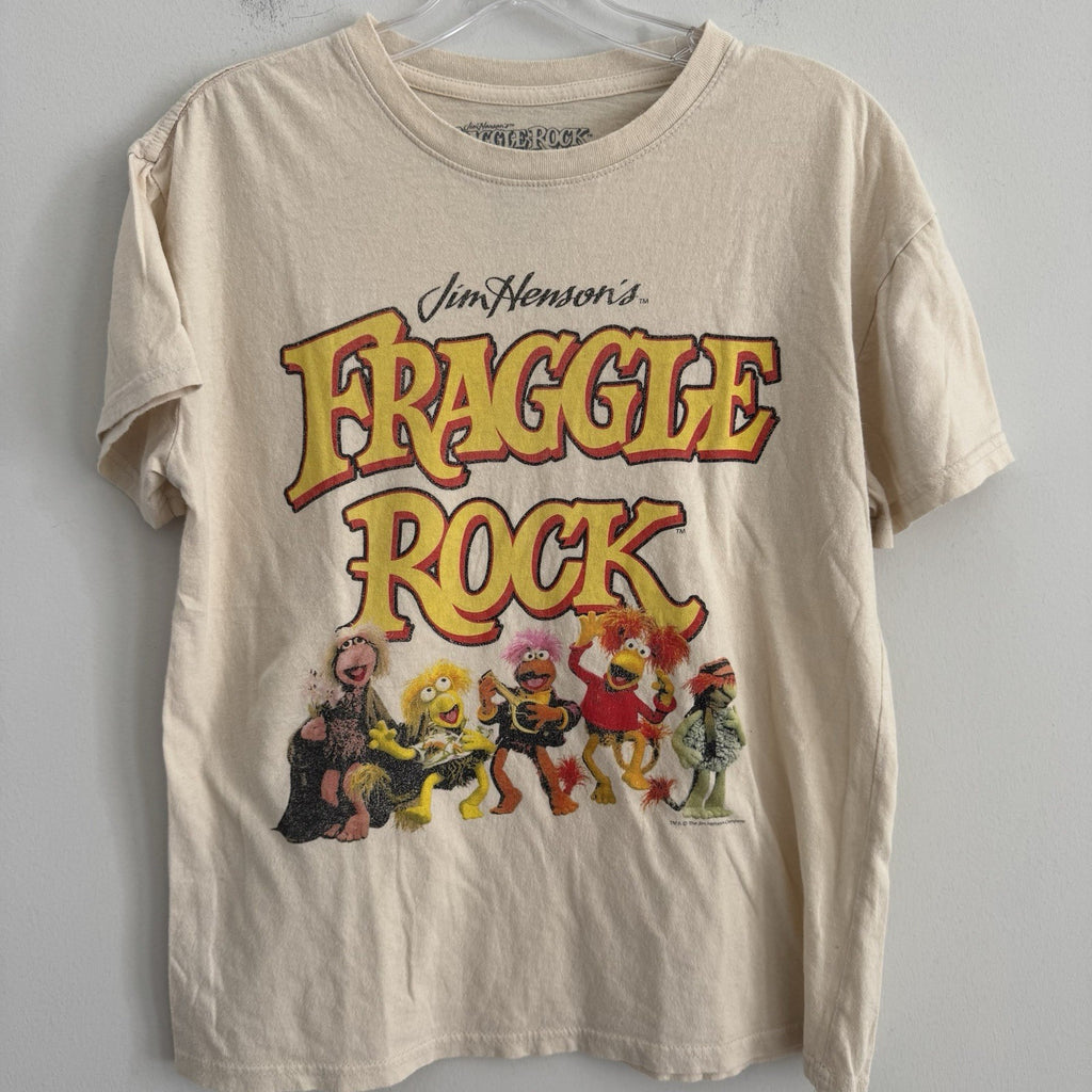 Fraggle Rock T Shirt Size M, Beige, 100% Cotton, Pre-Loved, Good Condition