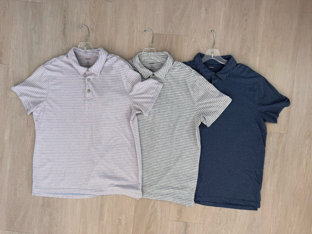 Lot of 3 Sonoma Goods For Life Men’s XL Striped Short Sleeve Polo Shirts