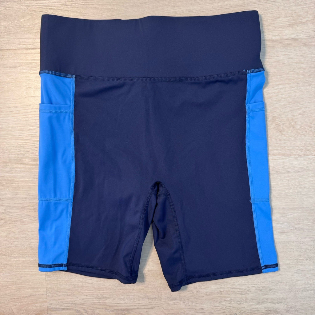 Fourlaps Re-Up Compression Shorts Womens Small Black Blue Athletic Running