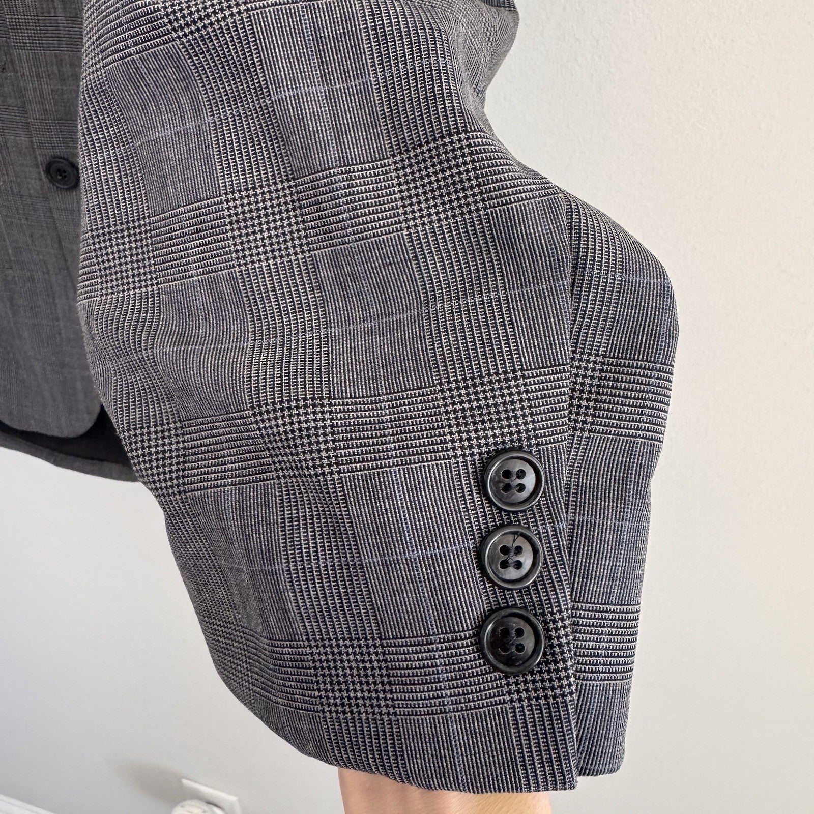 Brooks Brothers Brooksease Gray Plaid Wool Blazer Mens Suit Jacket 42R